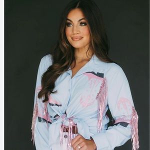 Cowboy boot fringe top